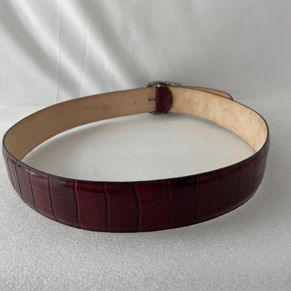 BERGÉ GENUINE RED LEATHER LION HEAD BUCKEL BELT main image 7